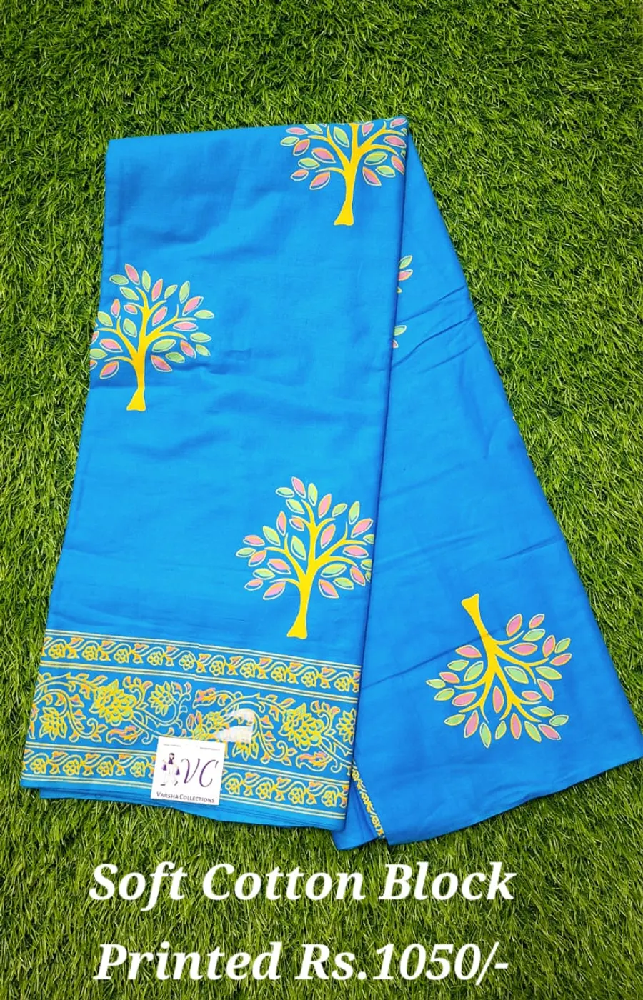 Soft Cotton Block Printed Saree